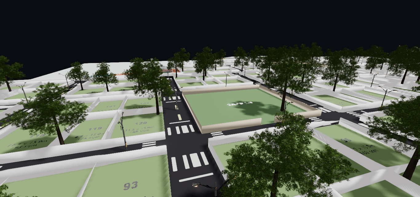 3D plot view showing plot numbers and boundaries