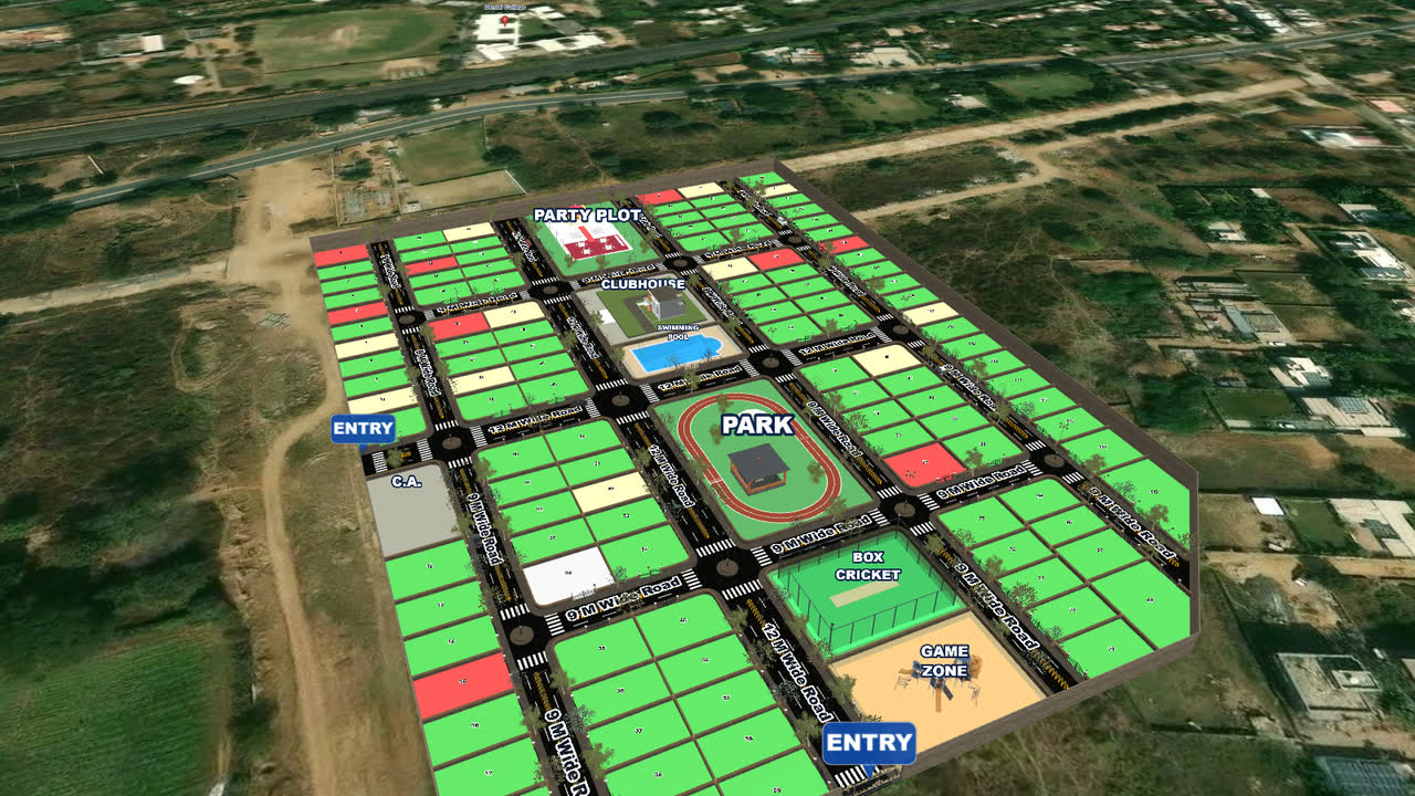 Vanadurga, Plotex's demo project, as an interactive 3D plot map with live plot availability