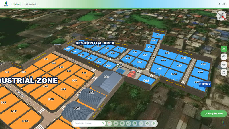 Shivesh, Belgachia, Howrah — residential area and industrial zone plots in 3D